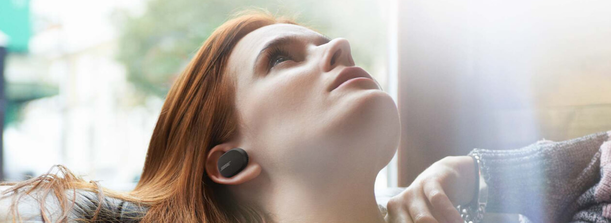 Woman relaxing with headphones